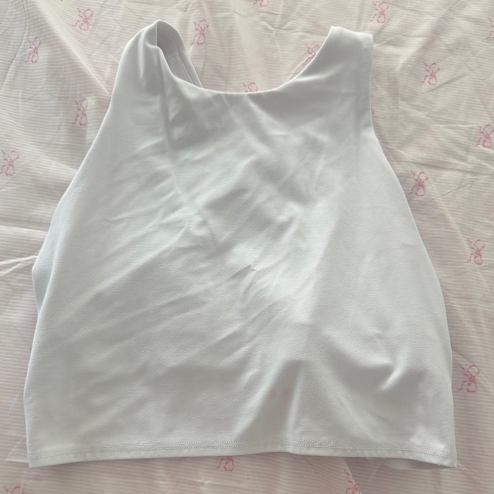 Athleta White Fitted Crop Tank Top